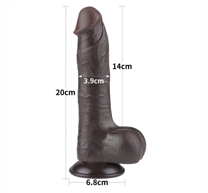 Фаллоимитаор на присоске Sliding Skin Dual Layer Dong Black 8.0 Lovetoy