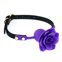 Силиконовый кляп с фиолетовой розочкой Silicone Rose Ball Gags Purple Bdsm4u