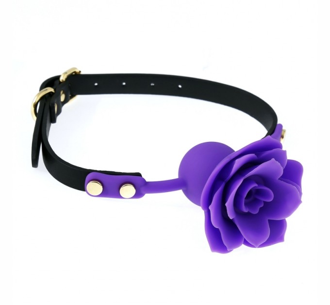 Силиконовый кляп с фиолетовой розочкой Silicone Rose Ball Gags Purple Bdsm4u