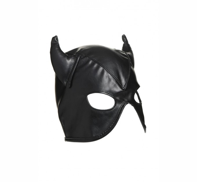 Маска Master Series Dungeon Demon Bondage Mask with Horns Black