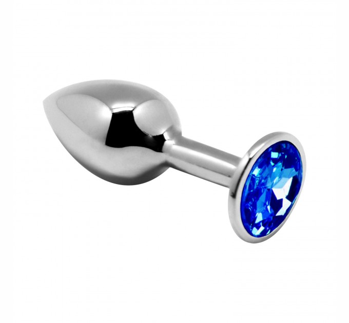 Металлическая анальная пробка с кристаллом Alive Mini Metal Butt Plug Blue L