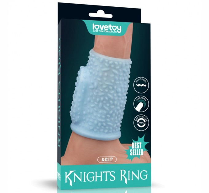 Насадка на пенис Lovetoy Vibrating Drip Knights Ring Blue