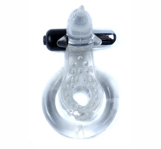 Эрекционное вибро кольцо BOYS of TOYS Dolphin Vibro CockRing 9 см Clear BS6700050