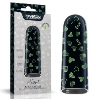 Компактный вибратор светящийся Lovetoy Rechargeable Glow-in-the-dark Heart Massager