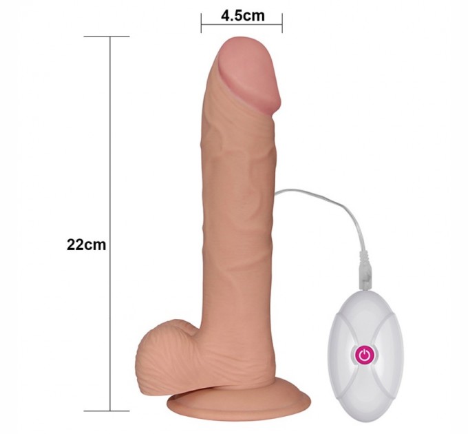 Вибратор на присоске с пультом управления Lovetoy The Ultra Soft Dude Vibrating 9