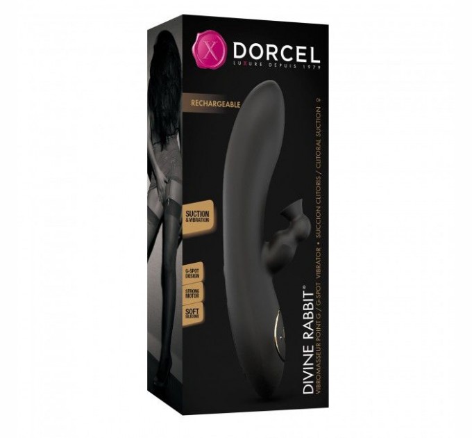 Вакуумный вибратор кролик Dorcel DIVINE RABBIT с вибрацией, 10 режимов вибрации: 3 режима вакуума