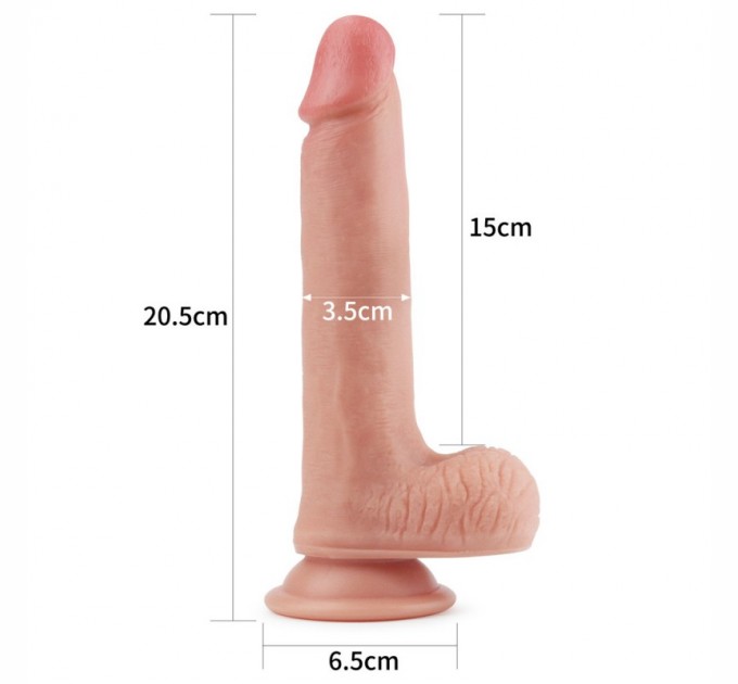 Фаллоимитатор из двойного слоя силикона телесный Lovetoy Dual layered Platinum Silicone Cock