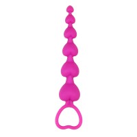 Анальная пробка с шариками Chisa Heart Booty Beads 18 см Розовый